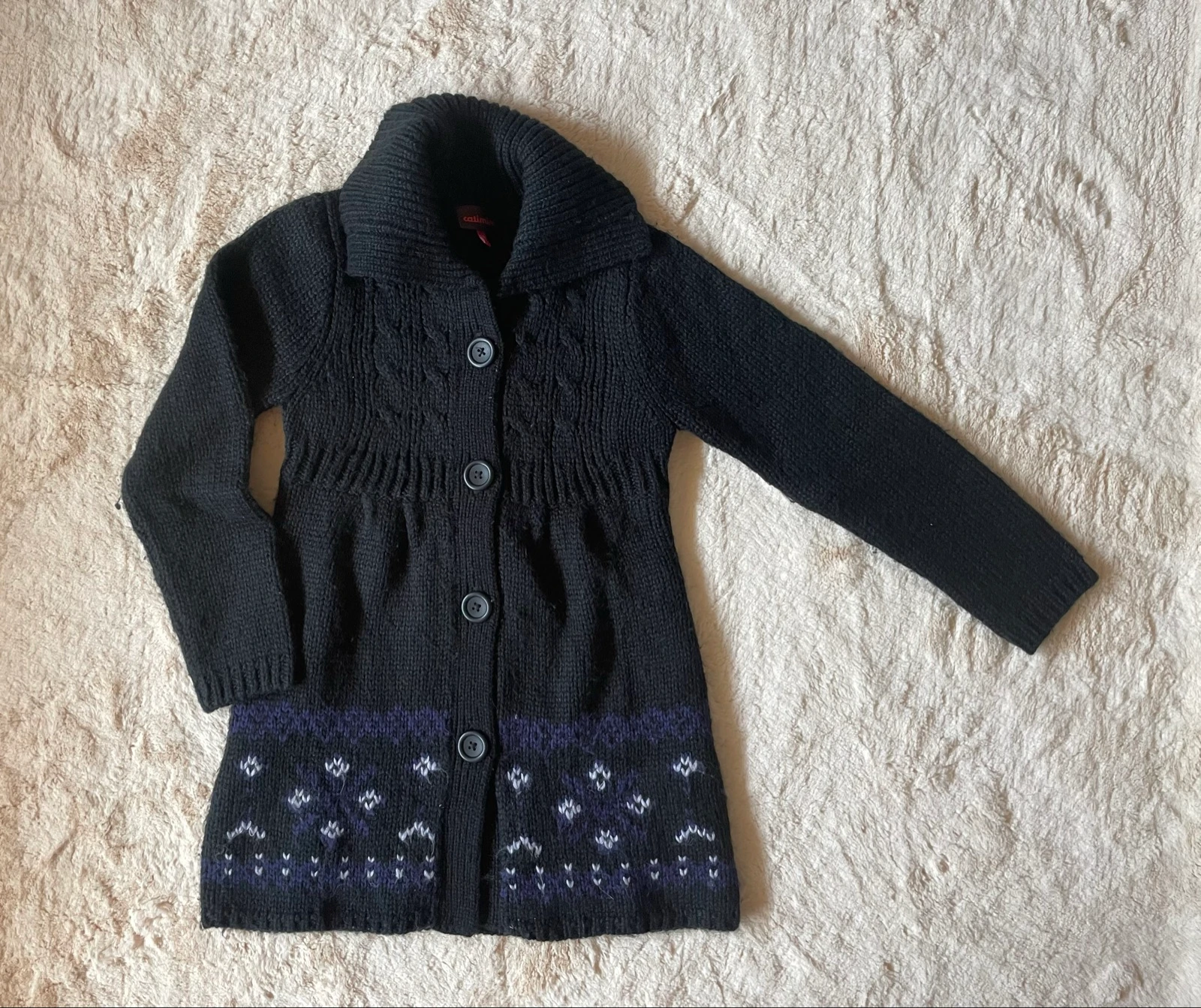 Veste en maille Catimini pour fille de 10 ans noire à col haut